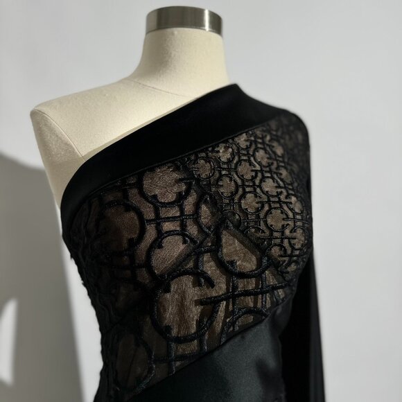 Brand New US 6 GEORGES HOBEIKA Fitted Asymmetrical Top Evening Gown - Picture 2 of 7